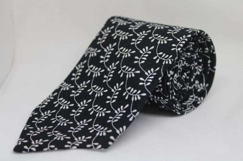 Floral Tie - Black And White – Ties And Bows